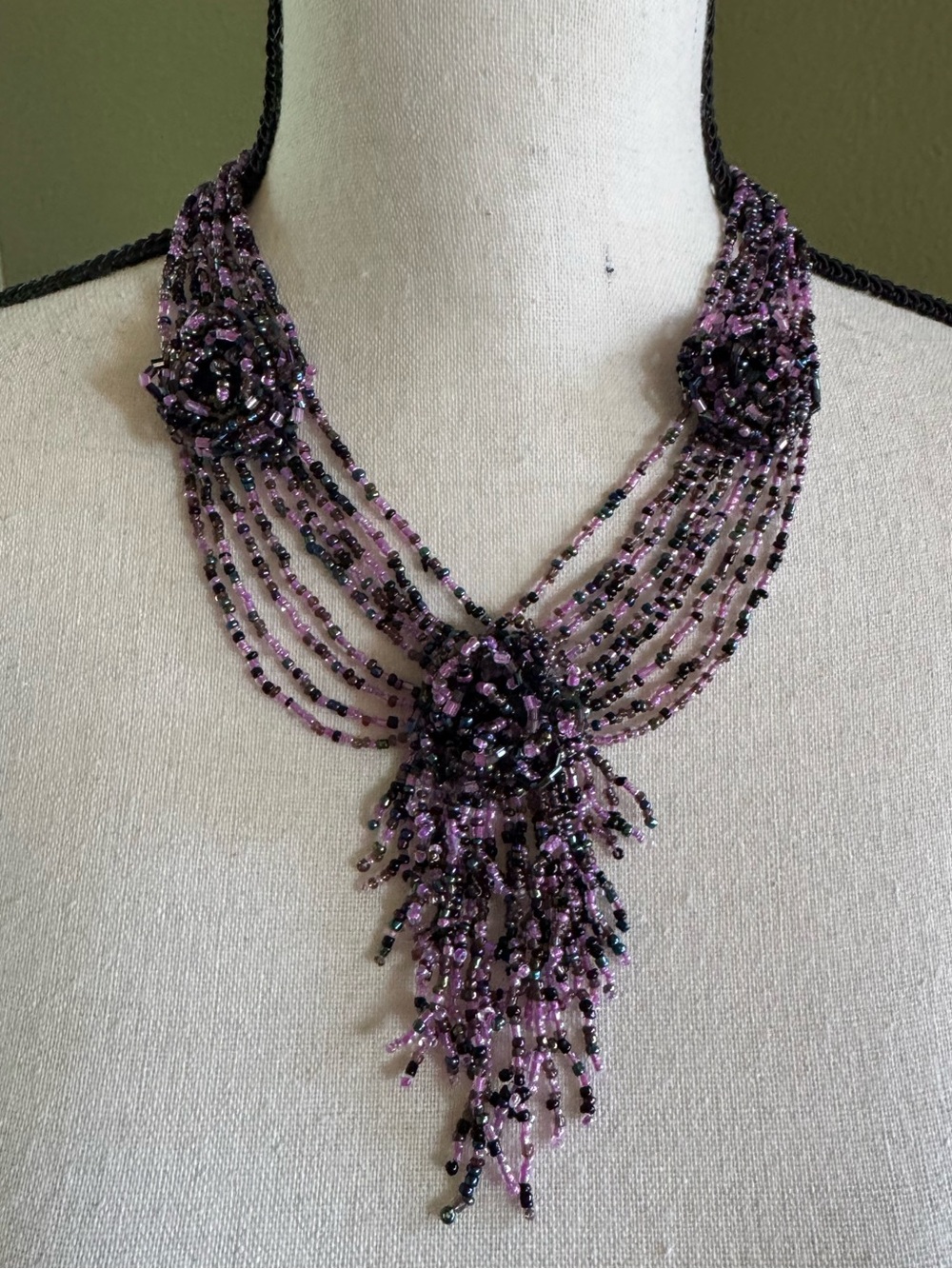 Beaded Rosette Necklace